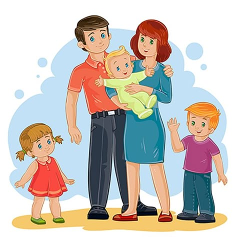 Family Vector, Mom Dad Baby, Nuclear Family, Family Drawing, Baby Poses, Family Cartoon, Cartoons Png, Dad Baby, Mom Art