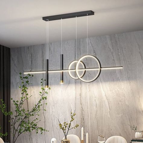 Modern Minimalist Iron Silicone Strip LED Island Light Chandelier For Dining Room Pendant Lighting Over Table, Minimalist Dining Room Table, Dining Room Nordic, Nordic Dining Table, Dining Table Chandelier, Nordic Chandelier, Nordic Dining, Minimalist Dining Room, Restaurant Lighting