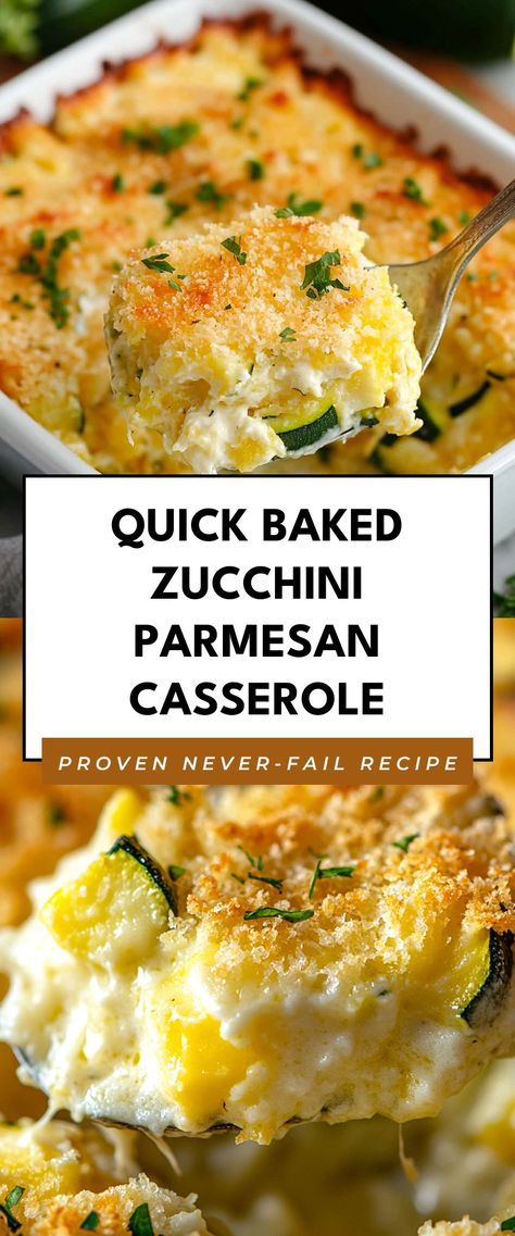 Image for Quick Baked Zucchini Parmesan Casserole Quick Dinner Sides Simple, Vegetable Side Dishes Squash, Yellow Zucchini Recipes Side Dishes, Quick Pescatarian Dinner, Baking Veggies In Oven, Easy Side Dishes Healthy, Shredded Zucchini Casserole Recipes, Zucchini Hot Dish, Vegetable Dinner Sides