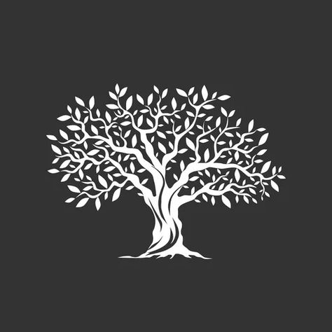 Olive tree silhouette icon isolated on white Vector Image Olive Logo Design, Olive Tree Drawing, Tree Logo Ideas, Black Olive Tree, Illustration Logo Design, Logo Design Concept, Tree Icon, Tree Logos, Illustration Logo