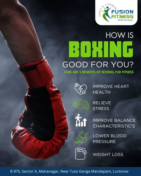 Step into the ring of fitness! 🥊 Here's why boxing is a knockout choice for your well-being: ☑️Improved heart health ☑️Stress relief ☑️Enhanced balance characteristics ☑️Lower blood pressure & ☑️A powerful ally in your weight loss journey. Unleash the benefits of boxing for a healthier, happier you! 💪🌟 #BoxingForFitness #PunchOutStress #HeartHealth #BalanceAndStrength #WeightLossJourney Boxing Logos, Boxing Benefits, Kickboxing Benefits, Boxing Classes, Boxing Posters, Boxing Coach, Sport Poster Design, Improve Heart Health, Improve Balance