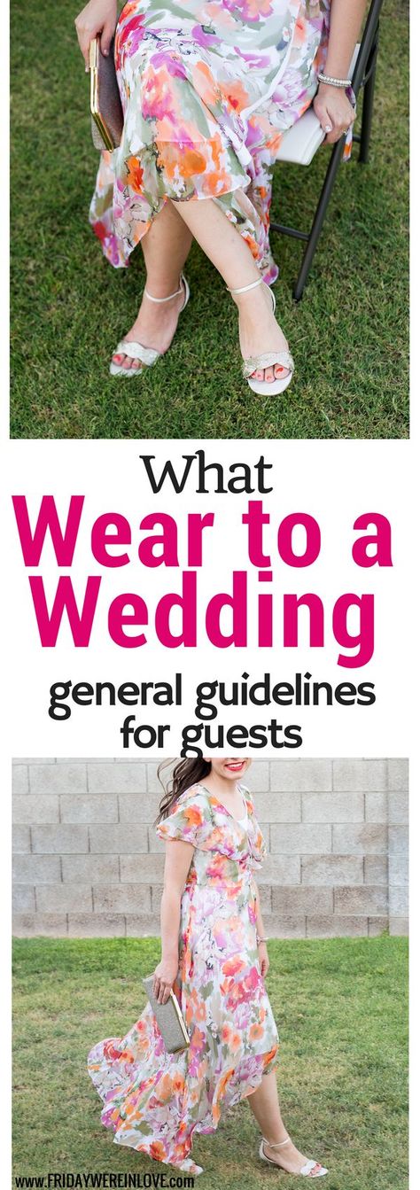 Ever get that wedding invitation and wonder “What should I wear to a wedding?” It can be tough to navigate the perfect item whether you’re in the bridal party, a member of the family, or attending as a wedding guest. Here are 9 general rules and guideline Wedding Guest Jewelry What To Wear, Dresses To Wear To A Wedding As A Guest, What To Wear To A Wedding As A Guest, Spring Wedding Guest, Wedding Dress Outfit, Wedding Etiquette, Daily Outfit Inspiration, Summer Wedding Outfits, What Should I Wear