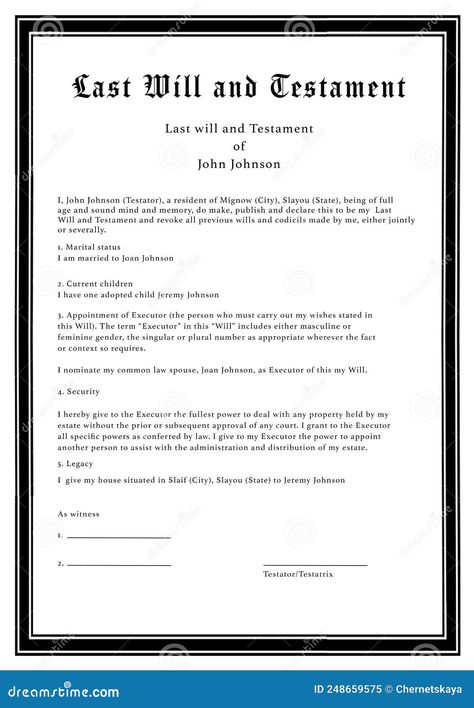 Last Will and Testament on white paper Simple Last Will And Testament, Will Documents, Last Will And Testament Printable, Wills And Estate Planning, Family Emergency Binder, Old Man Pictures, Man Pictures, Estate Planning Checklist, Emergency Binder