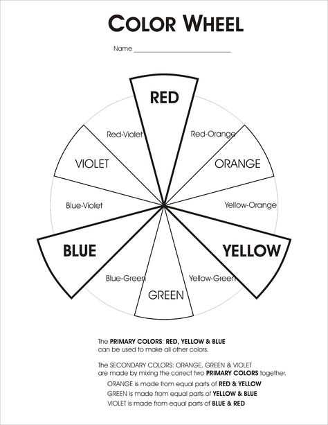 Art+Color+Wheel+Worksheet Art Color Wheel, Color Theory Worksheet, Color Wheel Worksheet, Elements Of Art Space, Elements Of Art Color, Elements Of Art Line, Art Handouts, Color Wheels, 6th Grade Art