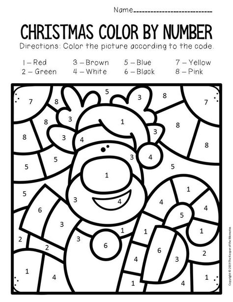 Color by Number Christmas Preschool Worksheets Rudolph Reindeer Math Kindergarten, Reindeer Math Preschool, Christmas Exercises For Kids, Color By Number Christmas, Christmas Worksheets For Kids, Preschool Christmas Worksheets, Christmas Worksheets Kindergarten, Christmas Worksheet, Seasons Preschool