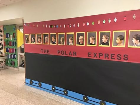 Related image Polar Express Room Transformation, Polar Express Classroom Transformation, Polar Express Hallway, Student Senate, Polar Express Activities, Polar Express Day, Polar Express Christmas Party, Polar Express Theme, Hallway Decorations