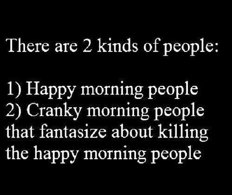 Hate Mornings, Morning People, Dark Memes, Happy Morning, Morning Humor, Kinds Of People, Funny Me, Bones Funny, No. 2