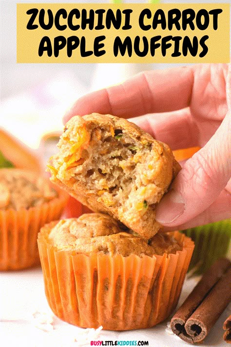 Healthy Zucchini Carrot Apple Muffins, Zucchini Carrot Apple Muffins, Spinach Carrot Muffins, Apple Carrot Spinach Muffins, Muffins With Veggies For Kids, Vegetable Muffins Healthy, Vegetable Muffins For Toddlers, Veggie Muffins For Kids, Veggie Muffins For Toddlers