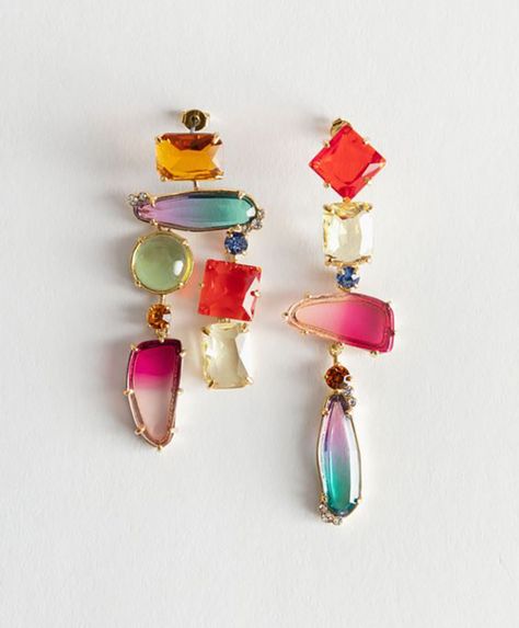 Best Summer Statement Earrings 2019 | 103 Pairs to Shop | StyleCaster Colored Stones, Earrings Red, Hanging Earrings, Bijoux Diy, Jewelry Inspo, Fashion Story, Long Earrings, Cute Jewelry, Jewelry Inspiration