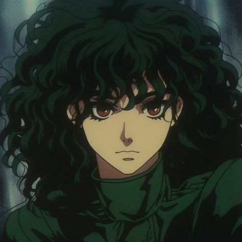 Curly Anime Character, Curly Hair Anime Woman, Anime With Curly Hair, Curly Anime Hair, Curly Hair Pfp Cartoon, Curly Anime, Curly Hair Anime, Anime Curly Hair, Anime Character Inspiration