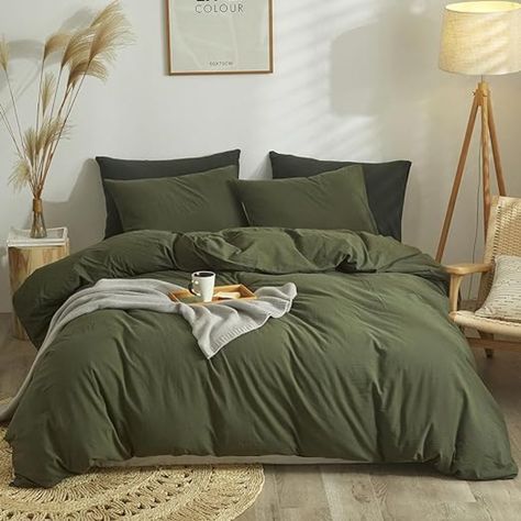 Size Information--1 Green Duvet Cover 90x90 Inch, 2 Matching Pillowcases 20x26 Inch. Set Includes--Each Set Includes 1x Cotton Duvet Cover And 2x Matching Pillowcases. Soft&Warm--Super Soft Cotton Material, Building A Comfortable Bed For Your Family And Get The High-Quality Night's Rest. Unique Design--The Green Duvet Cover Set Updates Any Bedroom Decor With The Feel As If You Are On A Relaxing Vacation In The Nature, The Stylish Bedding Gives Your Bedroom A Modern And Chic Update. Also A Great Modern Bed Set, Stylish Bedding, Boho Duvet Cover, Green Comforter, Twin Xl Duvet Covers, 100 Cotton Duvet Covers, Green Duvet, Green Duvet Covers, Full Duvet Cover