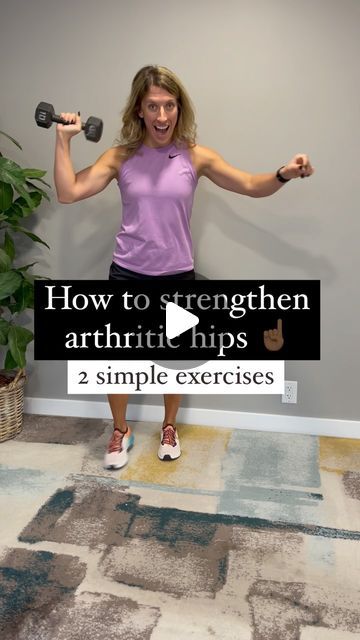 Alyssa Kuhn DPT | Osteoarthritis Expert on Instagram: "Stronger hips for less arthritis pain ✅  The goal with muscle strengthening for arthritis is to build muscle to absorb stress so less stress goes to the joint. It also can help to optimize movement and prevent compensations 👍🏽  Here are two sample movements that can help increase important muscle strength to support the hip joint 😇  Please note these are not beginner exercises and it’s important to make sure you master bodyweight movements before adding weight to any exercise ⚠️  This balance exercise and this hip hinge are great to build muscle support around the hip and can be a great way to start strength training 💪🏽  If you are looking for more ideas on how to best strength train with osteoarthritis- my arthritis workout membe Exercises For Arthritic Hip, Alyssa Kuhn, Hip Hinge, Beginner Exercises, Running Techniques, Sciatica Exercises, Daily Exercise Routines, Daily Exercise, Exercise Routines