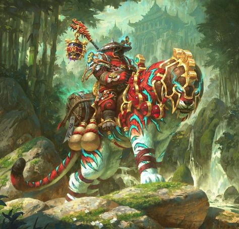 Wow Monk, Pandaren Monk, World Of Warcraft Art, Warcraft Art, Blizzard Entertainment, Desenho Tattoo, Fantasy Monster, Creatures Art, Mythical Creatures Art