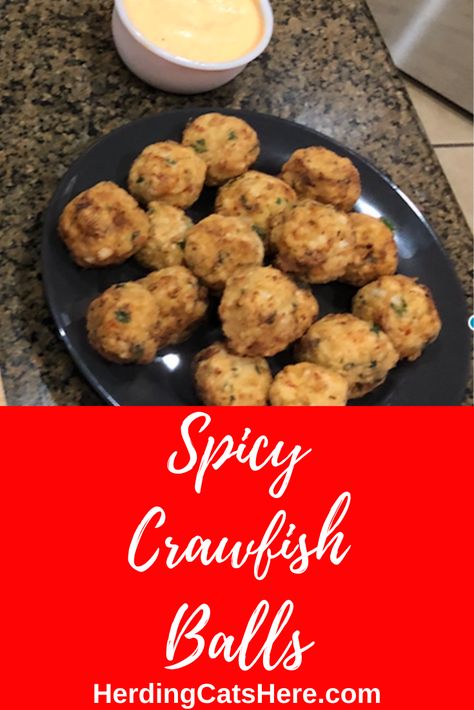 These are delicious! Especially when dipped into the Chipotle Sauce! #crawfish #appetizer #spicy Crawfish Appetizers, Crawfish Dip Recipes, Crawfish Balls, Crawfish Dip, Crawfish Dishes, Crawfish Recipes, Cajun Crawfish, Ranch Dipping Sauce, Dips Party