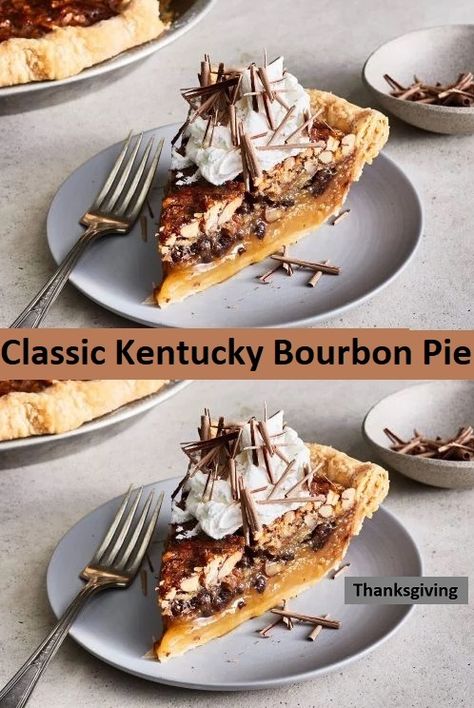 Classic Kentucky Bourbon Pie Kentucky Bourbon Pie Recipes, Kentucky Derby Pie With Bourbon, Derby Pie With Bourbon, Derby Pie Recipe Kentucky, Southern Pie Recipes, Kentucky Pie, Kentucky Bourbon Pie, Rustic Desserts, Kentucky Derby Pie Recipe