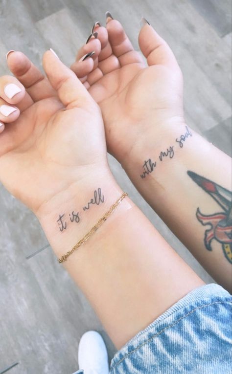 Faith Based Best Friend Tattoos, Christian Matching Tattoos For Best Friends, Christian Bff Tattoos, Christian Bestie Tattoos, Biblical Friendship Tattoos, Whenever Wherever Best Friend Tattoo, Christian Friend Tattoos, Christian Friendship Tattoos, Christian Sister Tattoos