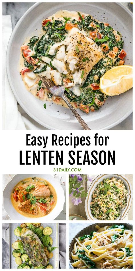 Easy Lent Recipes to Make During the Lenten Season | 31Daily.com #lent #easter #seafoodrecipes #fishrecipes #vegetarianrecipes #31Daily Lent Recipes Meatless Meals, Lent Dinner Ideas, Lent Meals, Lenten Recipes, Healthy Hacks, Lent Recipes, Lenten Season, Fish Dinner, Recipes To Make