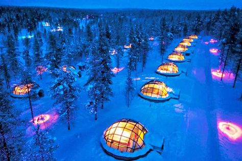 Glass igloos in Alaska that you can actually rent..... Igloo Village, Village Hotel, The Aurora Borealis, See The Northern Lights, The Northern Lights, We Are The World, The Aurora, To Infinity And Beyond, Reykjavik