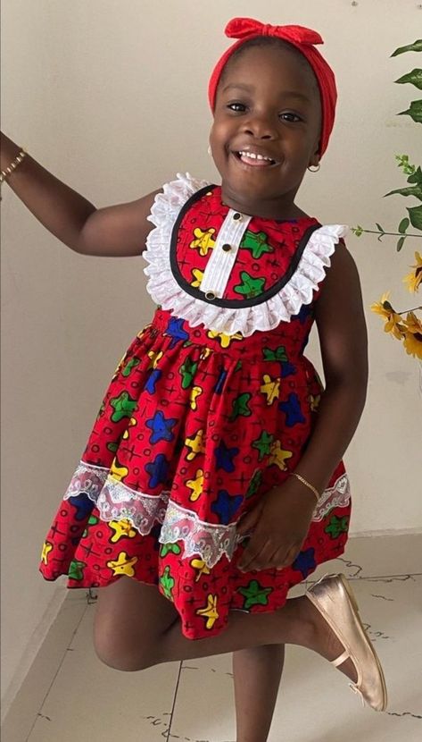 Ankara Dress For Baby Girl, Baby African Clothes, African Kids Clothes, Ankara Styles For Kids, African Dresses For Kids, African Inspired Clothing, African Print Dress Designs