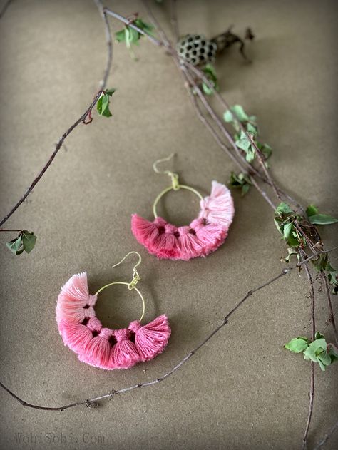 WobiSobi: Ombre Tassle Earrings DIY Earrings Diy Ideas, Tassel Earrings Diy, Embroidery Floss Earrings, Yarn Tassel Earrings Diy, Handmade Tassel Earrings For Festivals, Handmade Unique Tassel Earrings For Festivals, Embroidery Thread Earrings Diy, Trendy Handmade Tassel Earrings For Parties, Embroidery Thread Earrings