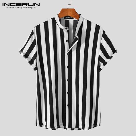 SPECIFICATIONSBrand Name: INCERUNMaterial: POLYESTERShirts Type: Casual ShirtsApplicable Scene: CASUALStyle: Smart CasualOrigin: Mainland ChinaCN: GuangdongSleeve Length(cm): short（4-16inch）Applicable Season: summerGender: MENItem Type: SHIRTSPlace Of Origin: China (mainland)Collar: standClosure Type: Single BreastedSleeve Style: regularModel Number: Short Sleeve Stand Collar ShirtFabric Type: BroadclothPattern Type: StripedSize: S,M,L,XL,2XL,3XL,4XL,5XL,Plus SizeColor: Black,Yellow,Red,BlueGender: MenType: Summer Men Striped ShirtStyle: Camisa MasculinaDropshipping: WelcomeSeason: Summer{custom}Size:S,M,L,XL,2XL,3XL,4XL,5XLFabric Material:100%PolyesterOccasion:LeisurePattern:StripeColour:Black,Red,Yellow,BlueProduct Description:Men's Striped Short Sleeve ShirtsPackage Included:1 * TopPlea Mens Materials Style, Men Material Styles, Mens Summer Shirts, Men’s Shirts, Mens Striped Shorts, Mens Shirt Pattern, Stand Collar Shirt, Streetwear Shorts, Design Dresses