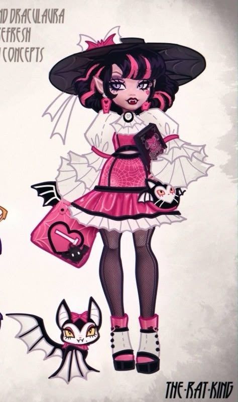 Monster High Reference Sheet, Monster High Design, Draculaura Design, Draculaura Redesign, Draculaura Outfit, Monster High Redesign, Monster High G3, Monster High Clothes, Doll Customization