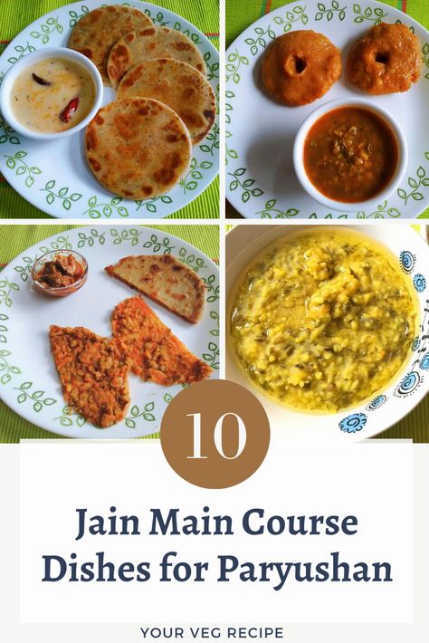 Recipes for Paryushan. Here is a list of 10 dishes that you could prepare for lunch as main course during the the jain paryushan festival. Be it dal bhaati, Dhokla or some form of khichadi, this is the list you need to refer. Follow Your Veg Recipe For Paryushan Recipes. Dinner recipes for Paryushan. Lunch recipes for Paryushan. Breakfast recipes for Paryushan #JainFood #JainParyushan #JainParyushanRecipe #JainFestival #JainRecipe #Jain Jain Recipes Paryushan, Jain Recipes For Dinner, Paryushan Recipes, Jain Food, Dinner Recepies, Dahi Vada, Jain Recipes, Veg Recipe, Main Course Dishes