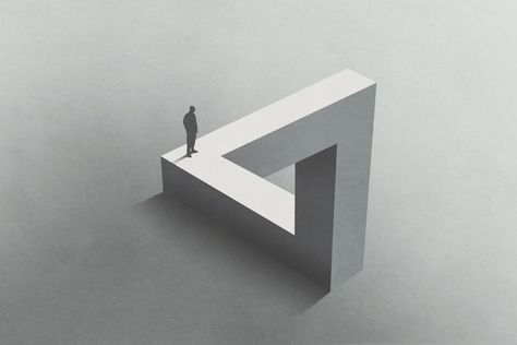 Types Of Perspective, Illusion Tricks, Impossible Shapes, Penrose Triangle, Optical Art, Optical Illusions Art, New York Museums, Perspective Art, Quantum Mechanics