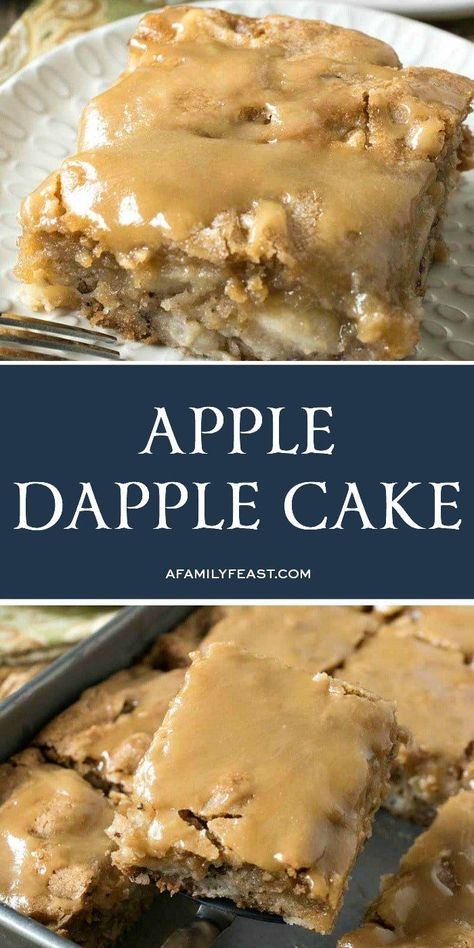 Apple Dapple Cake is an easy, vintage cake recipe loaded with apples and nuts, and a sweet buttery glaze on top. Easy Vintage Cake, Cake With Apple Pie Filling, Apple Dapple Cake, Apple Dapple, Easy Apple Cake, Apple Pie Filling, Torte Cupcake, Apple Dessert Recipes, Apple Cake Recipes