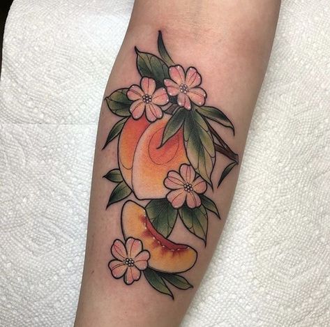 Aesthetic Tattoo Ideas, Peach Tattoo, Rings Tattoo, 15 Aesthetic, Fruit Tattoo, M Tattoos, Aesthetic Tattoos, Latest Tattoos, Full Sleeve Tattoos