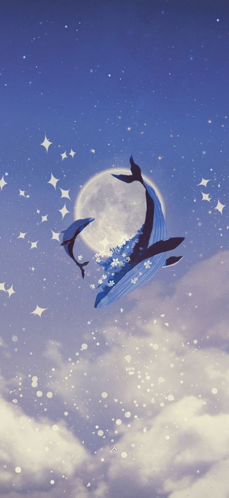 Sea Life Wallpaper, Space Whale, Whale Painting, Cute Blue Wallpaper, Cocoppa Wallpaper, Whale Art, Cool Wallpapers Art, Dessin Adorable, Cute Patterns Wallpaper