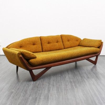 gondola-sofa-by-adrian-pearsall-for-craft-associates | A SAN FRANCISCO CLOCKWORK ORANGE Retro Rattan Furniture, Mcm Couch, Art Deco Couch, Midcentury Modern Sofa, Mcm Sofa, Autumn Cottage, 60s Furniture, Cottage Vintage, Adrian Pearsall