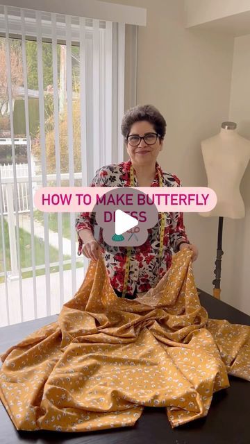 Sewing Summer Dresses Easy, Easy Dress Making Ideas, Casual Dress Patterns Sewing Simple, Butterfly Dress Ideas, How To Make Dress Fit Better, How To Make Butterfly With Fabric, Dress Making Videos Tutorial, Easy Dress Tutorial, Easy Dress Sewing Tutorial