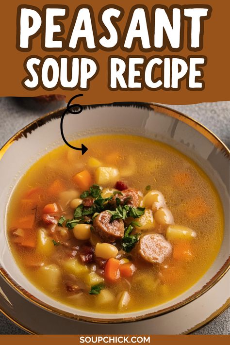 Rustic Peasant Soup with Cozy Flavors for Hearty Meals Italian Peasant Soup, Peasant Soup Recipe, Peasant Soup, Turnip Vegetable, Paula Dean, Cozy Meals, Quick Meal, Vegetable Seasoning, Hearty Meals