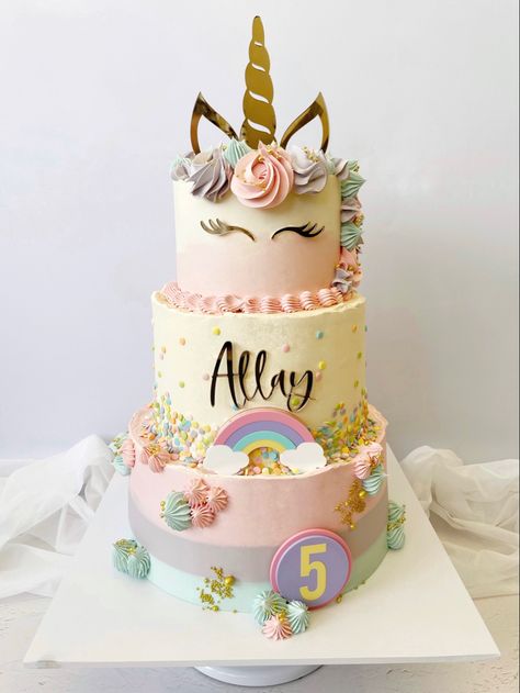 3 Tier Unicorn Birthday Cake, Unicorn Tier Cake, Two Tier Unicorn Birthday Cake, 3 Tier Unicorn Cake, Unicorn Cake 2 Tier, Unicorn Theme Cake, 3 Tier Birthday Cake, Unicorn Cake Design, Unicorn Birthday Party Cake