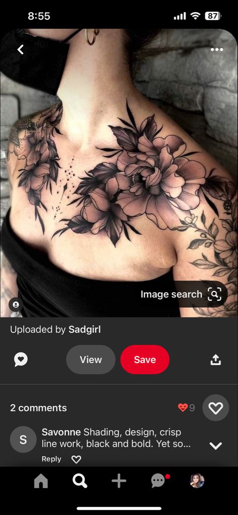 Shoulder Onto Chest Tattoo, Flowers Chest Tattoo Female, Large Upper Back Tattoo Women, Belly Button Tattoos For Women Cover Up, Women’s Full Chest Tattoo, Front Chest Tattoo Female, Gothic Chest Tattoo Female, Chest Cover Up Tattoo Female, Chest Piece Tattoos For Women