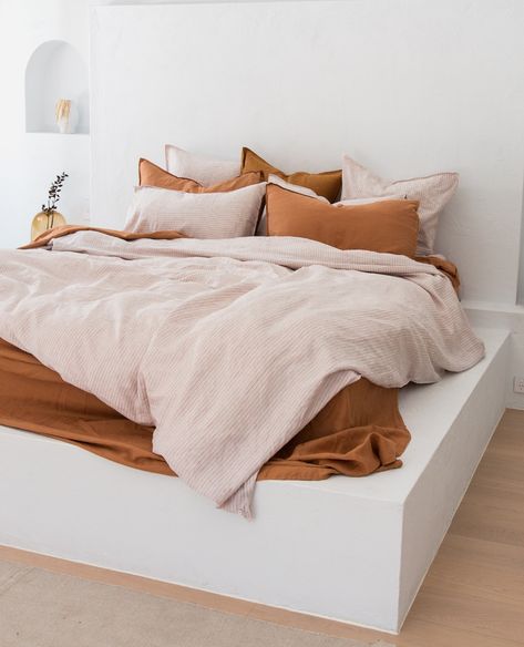 The Sheet Society | Bedding Worth Dreaming About Cozy Room Bedroom, Sheet Society, Zen Bed, Trendy Bedroom Ideas, Mood Board Bedroom, Make The Bed, Earthy Bedroom, Bedroom Bliss, Quilt Covers