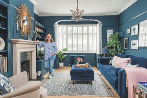 Medium Blue Living Room, Hauge Blue Living Rooms, Coral And Teal Living Room, Blue Sofa Living Room Colour Schemes Color Pallets, Oval Room Blue Living Room, Blue Sitting Room Ideas, Inchyra Blue Living Room, Stiffkey Blue Living Rooms, Warm Blue Living Room