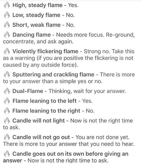 Reading the candle flame for yes or no questions. Just in case you ever wanted to learn pyromancy... Stay wild Moon child!!! #witchywoman… Candle Magick Spells, Flames Meaning, Candle Magic Spells, Candle Reading, Grimoire Book, Wiccan Witch, Magick Spells, Eclectic Witch, Candle Magick