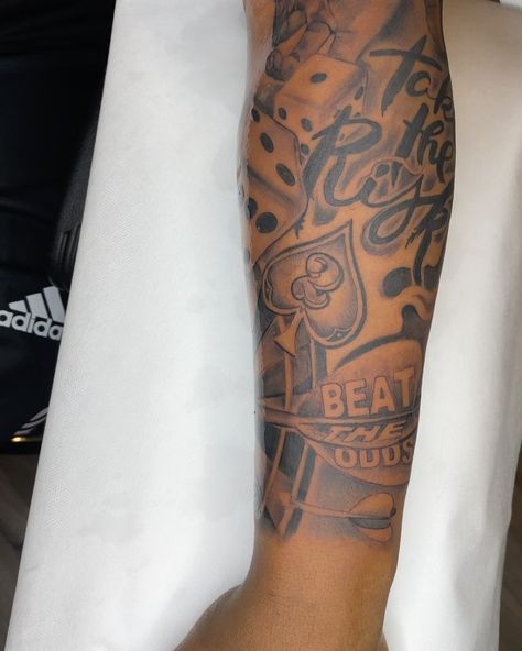 Play For Keeps Tattoo, Alabama Tattoos, Arm Tattoos Lettering, Atlanta Tattoo, Orlando Tattoo, Miami Tattoo, Forearm Sleeve, Forarm Tattoos, Playing For Keeps