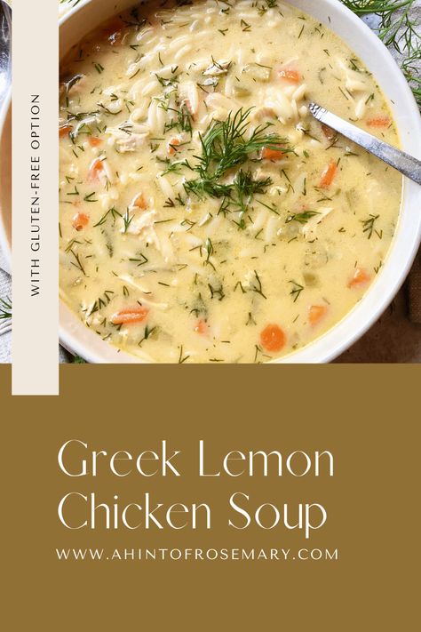 Gluten Free Lemon Chicken Soup, Creamy Lemon Chicken Orzo Soup, Rotisserie Chicken Uses, Gluten Free Orzo, Mediterranean Sauce, Greek Lemon Chicken Soup, Avgolemono Soup, Lemon Chicken Soup, Greek Lemon Chicken