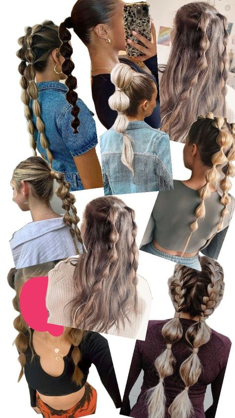 (not my images - I put it together) Cute Bubble Braid Hairstyles, Bubble Braid Hairstyles, Bubble Braid, Bubble Braids, Braid Hairstyles, My Images, Hair Inspo, Braided Hairstyles, Braids