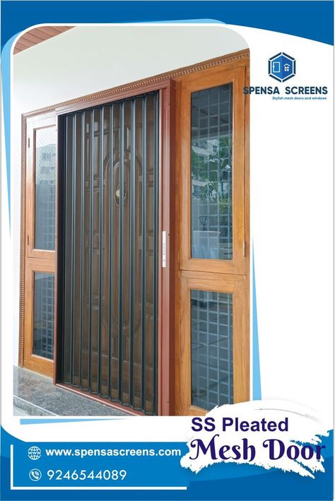 SS Pleated Mesh Door Pleated Mesh Door, Aluminium Mesh Door, Slider Door With Mosquito Net, Sliding Mesh Door, Mosquito Net Door, Net Door, Mesh Doors, Roller Door, Security Screen Door