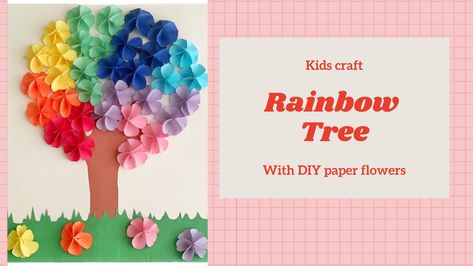 DIY rainbow tree craft with paper flowers  #rainbowflowers #papercrafts #diyflower #paperflowertutorial #rainbowcraft #diycraftideas Tree With Paper, Flower Activity, Craft With Paper, Play Based Learning Activities, Rainbow Colour, Early Learning Activities, Rainbow Tree, Diy Rainbow, Tree Craft