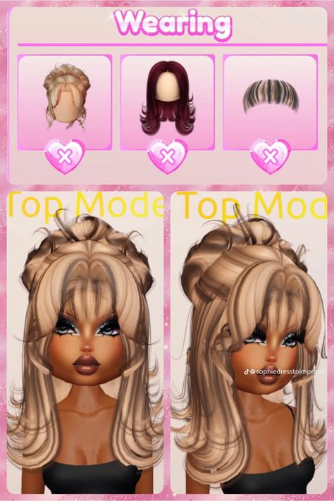 Dress To Impress Outfits Roblox Game Hair Combos, Hairstyles Dress To Impress, Hair Ideas Dress To Impress, Cute Dti Fits, Faces Dress To Impress, Hair Dress To Impress, Cute Dti Outfits, Dti Hairs, Dress To Impress Hair Combos