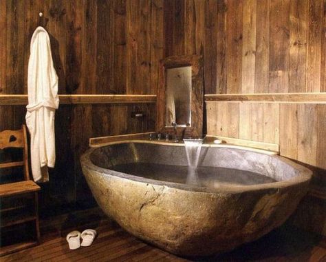 feng shui tips and color combinations Small Rustic Bathrooms, Primitive Bathroom Decor, Rustic Modern Bathroom, Classy Bathroom, Primitive Bathroom, Wooden Bathtub, Japanese Soaking Tubs, Stone Bathtub, Rustic Bathroom Designs