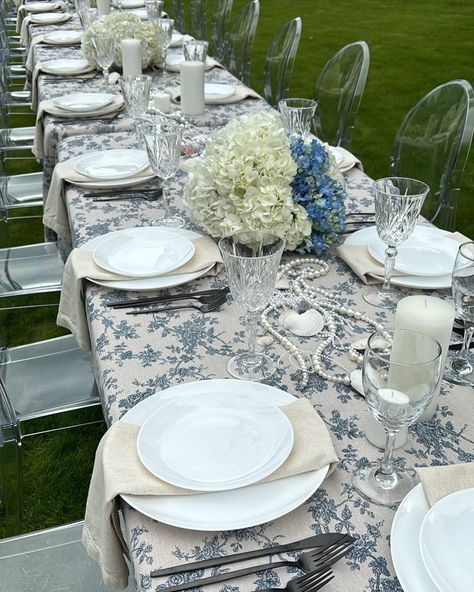 I love seeing the creativity with which our renters create such beautiful events, like how gorgeous is this bridal shower?!😍 seen here are our blue floral tablecloths and natural Hemstitched dinner napkins🩵 Toile Tablecloth Wedding, Blue Floral Tablecloth, Blue Tablecloth Wedding, Toile Tablecloth, Floral Tablecloths, Tablecloth Wedding, France Country, Blue Tablecloth, Floral Tablecloth