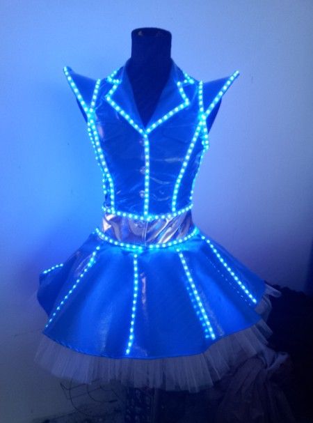 El Wire Costume, Led Light Costume, Robot Clothes, Light Up Dress, Light Costume, Mad Max Costume, Space Costumes, Light Clothing, Led Costume