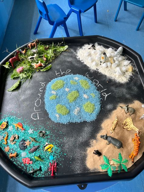 Ece Activities Art, Around The World Tuff Tray Ideas, All About Me Eyfs Babies, Early Years Activity Ideas, Activities For Early Childhood Education, Art Ideas Eyfs, Childcare Craft Ideas, Desert Tuff Tray, Early Years 0-2 Activities