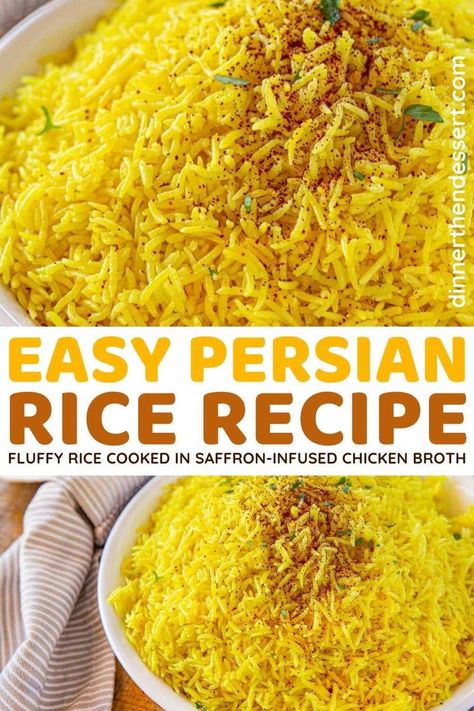 Persian Rice And Chicken, Lebanese Saffron Rice, Basmati Yellow Rice Recipe, Yellow Saffron Rice Recipes, Chicken Saffron Rice, Greek Saffron Rice, Meditrainian Rice, Basmati Rice And Chicken, Yellow Basmati Rice Recipes